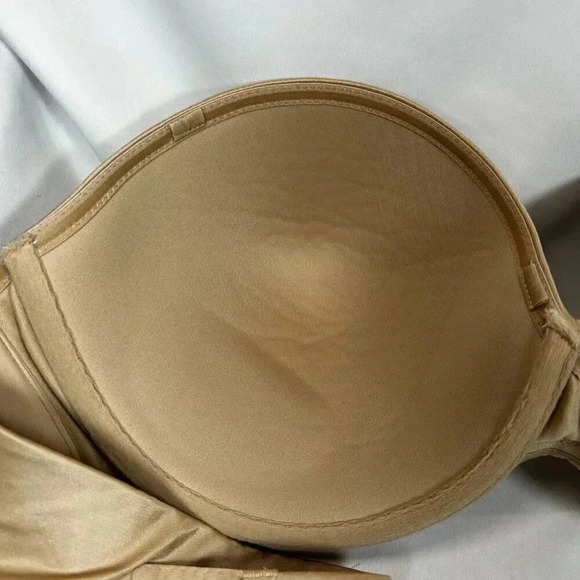 Cacique Size 46C Strapless Underwire Bra 5 Hook Tan Beige Balconette Silicone - Picture 8 of 8